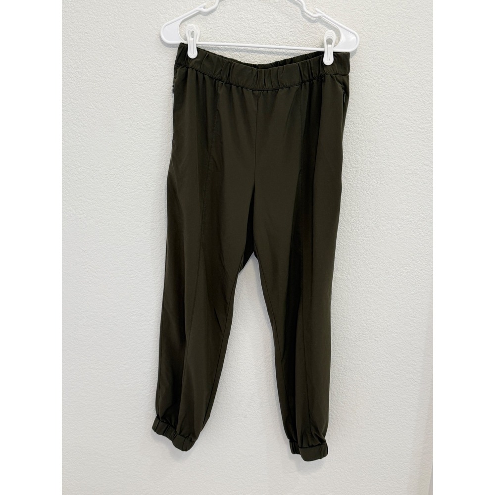 Banana Republic Womens Olive Green‎ Joggers Elastic Waist Zipper Pockets Large